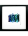 Tableau Bleu artisanal en verre dichroïque