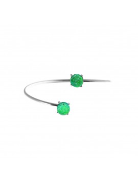 Bracelet Jonc vert veronèse artisanal en verre dichroïque
