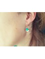 Boucles d'oreilles Vert Véronèse en verre et acier inoxydable rose