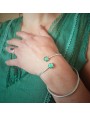 Bracelet Jonc Vert Véronèse artisanal en verre